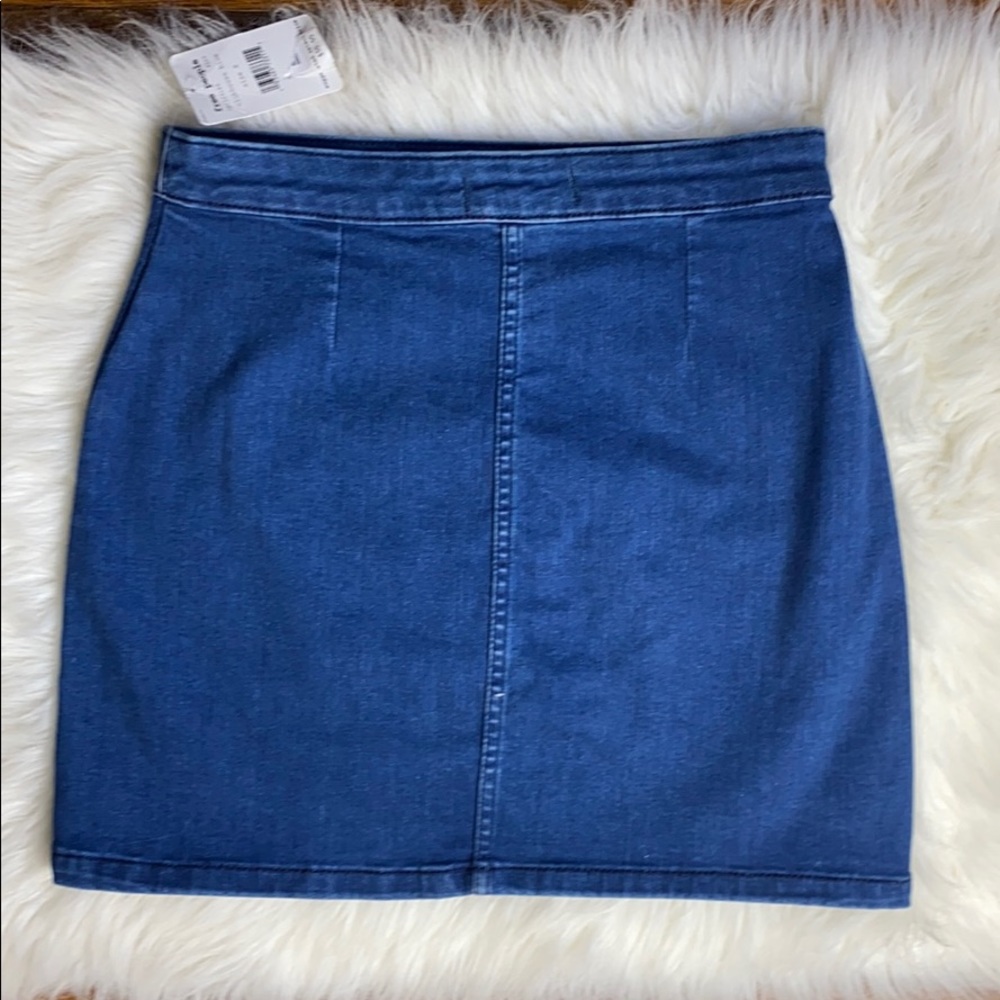 Free People Notched Denim Mini Skirt #39N - Picture 6 of 8